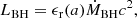 $$ \begin{aligned} L_{\mathrm{BH} } = \epsilon _{\rm r}(a)\dot{M}_{\mathrm{BH} }c^2, \end{aligned} $$