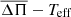 $ \overline{\Delta \Pi}-T_{\mathrm{eff}} $