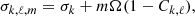 $$ \begin{aligned} \sigma _{k, \ell , m} = \sigma _{k} + m \Omega (1 - C_{k,\ell }) ,\end{aligned} $$