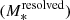 $ (M_{*}^{\mathrm{resolved}}) $