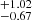 $ ^{+1.02}_{-0.67} $