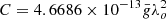 $ C=4.6686 \times 10^{-13} \bar{g} \lambda_o^{2} $