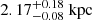$ 2.17^{+0.18}_{-0.08}~\mathrm{kpc} $