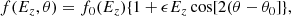 $$ \begin{aligned} f(E_z, \theta ) = f_0(E_z) \{1 + \epsilon E_z\cos [2(\theta - \theta _0] \}, \end{aligned} $$