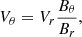 $$ \begin{aligned} V_\theta = V_r \frac{B_\theta }{B_r}, \end{aligned} $$