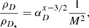 $$ \begin{aligned} \frac{\rho _{D}}{\rho _{D_\star }}= \alpha _D^{x-3/2}\frac{1}{M^2}, \end{aligned} $$