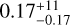 $\[\0.17_{-0.17}^{+11}\]$