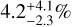 $\[\4.2_{-2.3}^{+4.1}\]$
