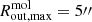 $ R_{\mathrm{out,max}}^{\mathrm{mol}} = 5 {{\prime\prime}} $