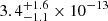 $ 3.4^{+1.6}_{-1.1}\times 10^{-13} $