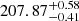 $ 207.87_{-0.41}^{+0.58} $
