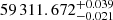$ 59\,311.672_{-0.021}^{+0.039} $