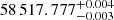 $ 58\,517.777_{-0.003}^{+0.004} $