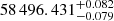 $ 58\,496.431_{-0.079}^{+0.082} $