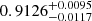 $ 0.9126_{-0.0117}^{+0.0095} $