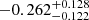 $ -0.262_{-0.122}^{+0.128} $