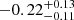 $ -0.22_{-0.11}^{+0.13} $