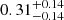 $ 0.31_{-0.14}^{+0.14} $