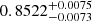 $ 0.8522_{-0.0073}^{+0.0075} $