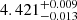 $ 4.421_{-0.013}^{+0.009} $