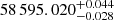 $ 58\,595.020_{-0.028}^{+0.044} $