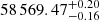 $ 58\,569.47_{-0.16}^{+0.20} $