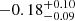 $ -0.18_{-0.09}^{+0.10} $
