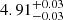 $ 4.91_{-0.03}^{+0.03} $