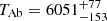 $ T_{\mathrm{Ab}}=6051_{-153}^{+77} $