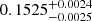 $ 0.1525_{-0.0025}^{+0.0024} $