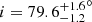 $ i = 79.6{^{+1.6}_{-1.2}}^\circ $