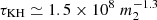 $ \tau_{\rm KH} \simeq 1.5 \times 10^8 \; m_2^{-1.3} $