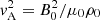 $ v_{{\rm A}}^2 = B_0^2/\mu_0\rho_0 $