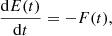 $$ \begin{aligned} \dfrac{\mathrm{d}E(t)}{\mathrm{d}t} =-F(t), \end{aligned} $$
