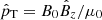 $ \hat{p}_{\mathrm{T}}=B_0\hat{B}_z/\mu_0 $