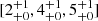 $ [2^{+1}_{+0}, 4^{+1}_{+0}, 5^{+1}_{+0}] $