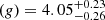 $ (g)=4.05^{+0.23}_{-0.26} $