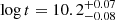 $ \log t =10.2^{+0.07}_{-0.08} $
