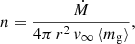 $$ \begin{aligned} n = \frac{\dot{M}}{4\pi \,r^2\,v_{\infty }\,\langle m_{\rm g} \rangle }, \end{aligned} $$