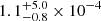 $ 1.1^{+5.0}_{-0.8}\times10^{-4} $