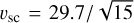 ${\upsilon _{{\rm{sc}}}} = 29.7/\sqrt {15} $