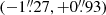 $ (-1{{\overset{\prime\prime}{.}}}27, +0{{\overset{\prime\prime}{.}}}93) $