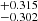 $ ^{+0.315}_{-0.302} $