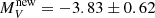 $ M_{V}^{\mathrm{new}} = -3.83 \pm 0.62 $