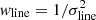 $ w_{\text{line}}=1/\sigma_{\text{line}}^2 $