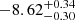 $ -8.62^{+0.34}_{-0.30} $