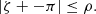 $$ \begin{aligned} \left| \zeta + - \pi \right| \le \rho . \end{aligned} $$