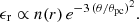 $$ \begin{aligned} \epsilon _{\rm r} \propto n(r) \, e^{-3\,(\theta /\theta _{\rm pc})^2} . \end{aligned} $$