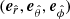 $ (\boldsymbol{e}_{\hat{r}}, \boldsymbol{e}_{\hat{\theta}}, \boldsymbol{e}_{\hat{\phi}}) $