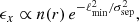 $$ \begin{aligned} \epsilon _x \propto n(r) \, e^{-\ell ^2_{\rm min}/\sigma _{\rm sep}^2} ,\end{aligned} $$